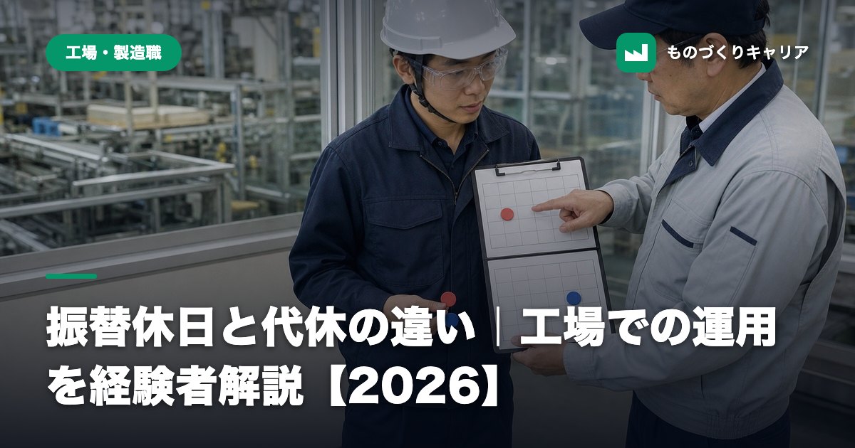 振替休日と代休の違い|工場での運用を経験者解説【2026】