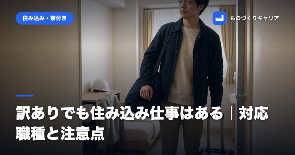 訳ありでも住み込み仕事はある｜対応職種と注意点