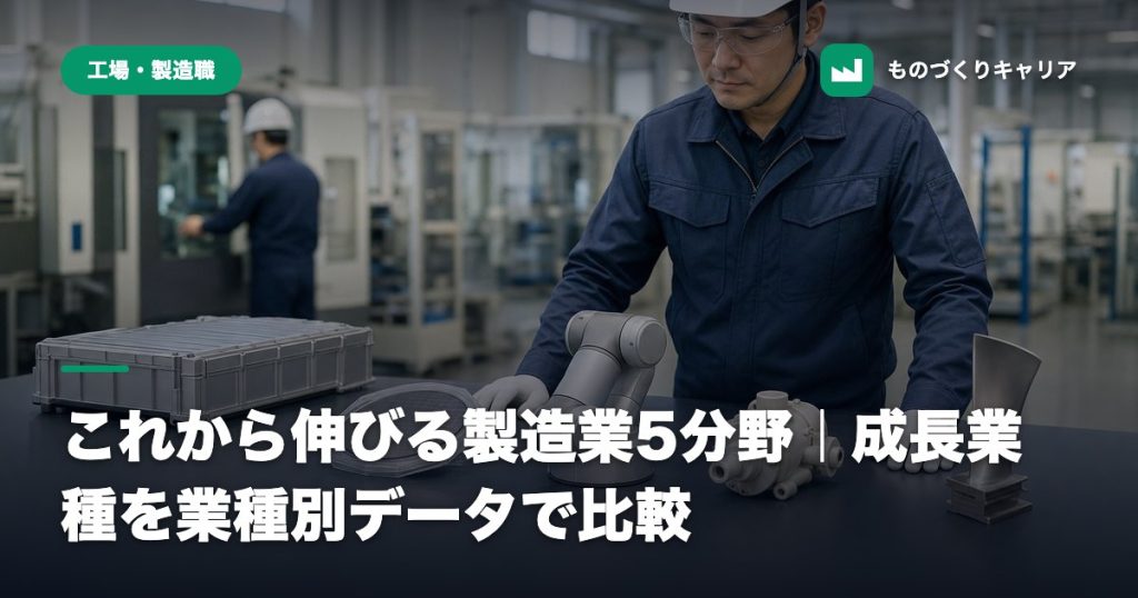 これから伸びる製造業5分野｜成長業種を業種別データで比較
