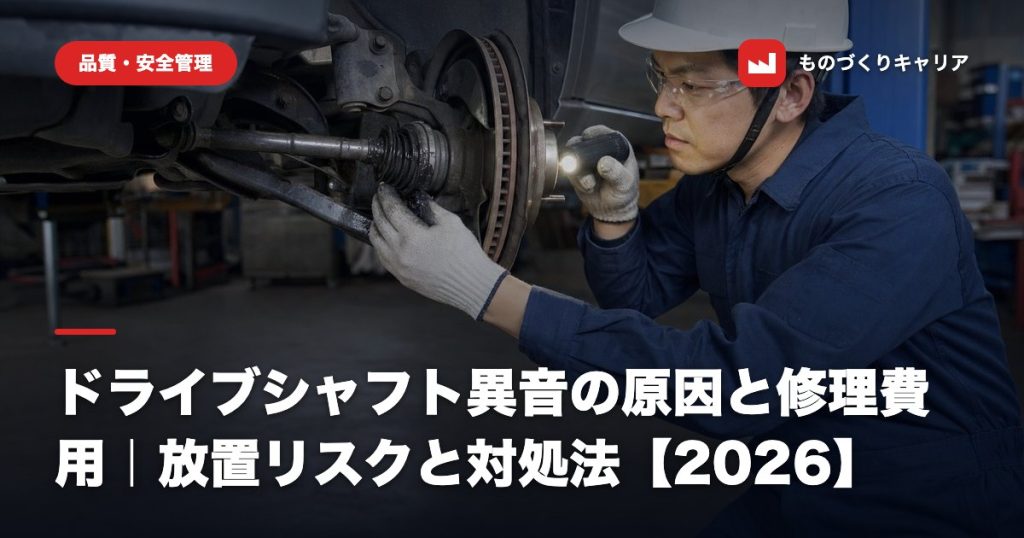 ドライブシャフト異音の原因と修理費用｜放置リスクと対処法【2026】