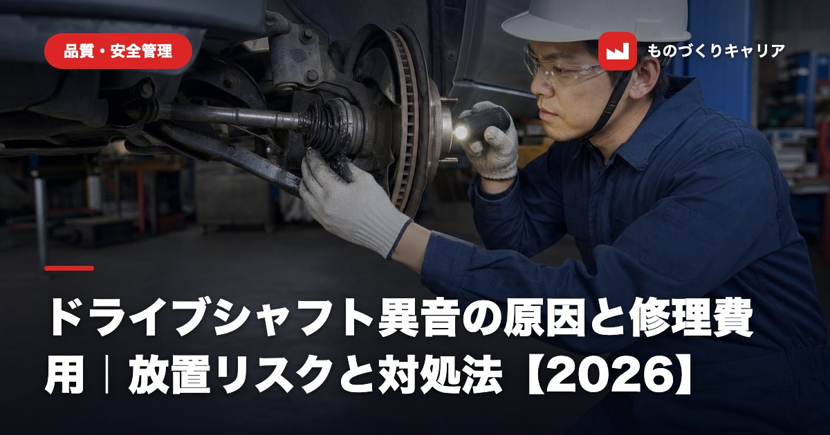 ドライブシャフト異音の原因と修理費用|放置リスクと対処法【2026】
