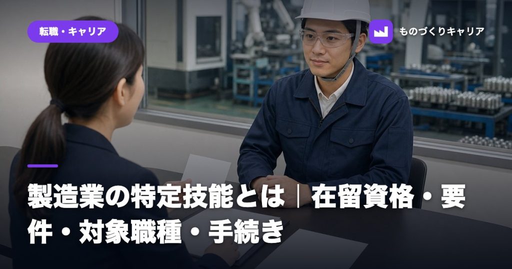 製造業の特定技能とは｜在留資格・要件・対象職種・手続き