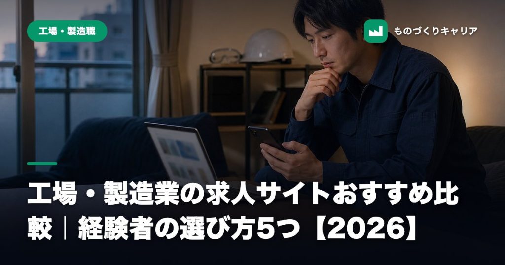 工場・製造業の求人サイトおすすめ比較｜経験者の選び方5つ【2026】
