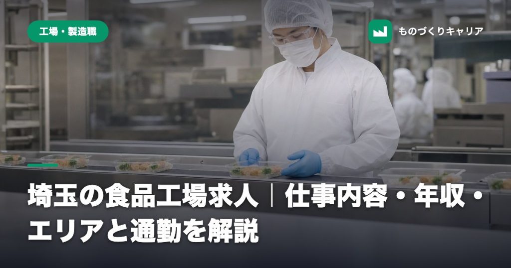 埼玉の食品工場求人｜仕事内容・年収・エリアと通勤を解説