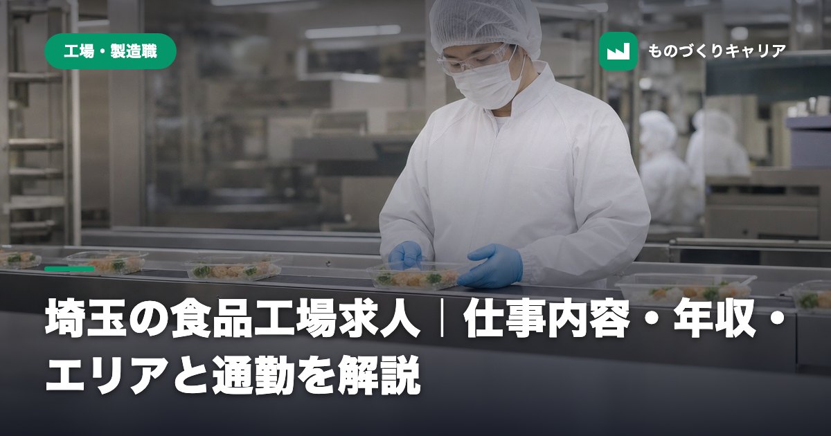 埼玉の食品工場求人|仕事内容・年収・エリアと通勤を解説