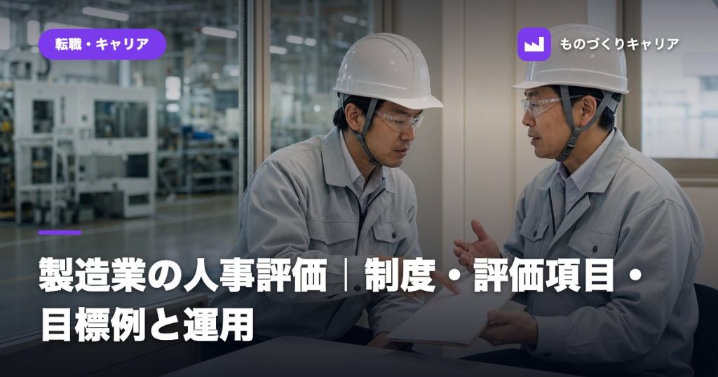 製造業の人事評価｜制度・評価項目・目標例と運用