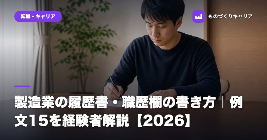 製造業の履歴書・職歴欄の書き方｜例文15を経験者解説【2026】