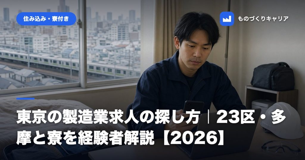 東京の製造業求人の探し方｜23区・多摩と寮を経験者解説【2026】