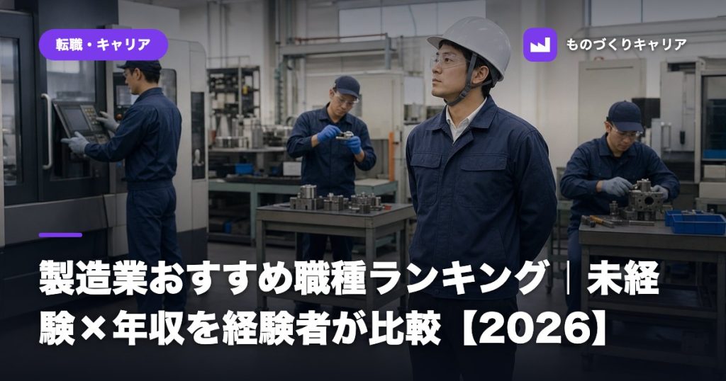 製造業おすすめ職種ランキング｜未経験×年収を経験者が比較【2026】