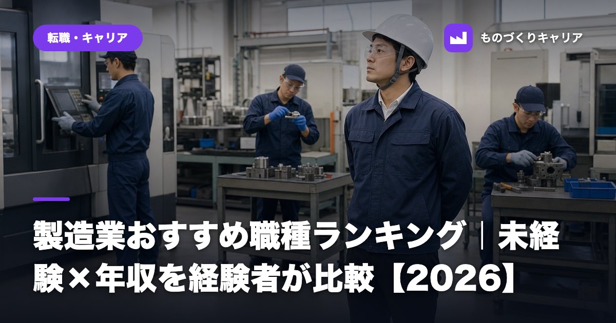 製造業おすすめ職種ランキング｜未経験×年収を経験者が比較【2026】