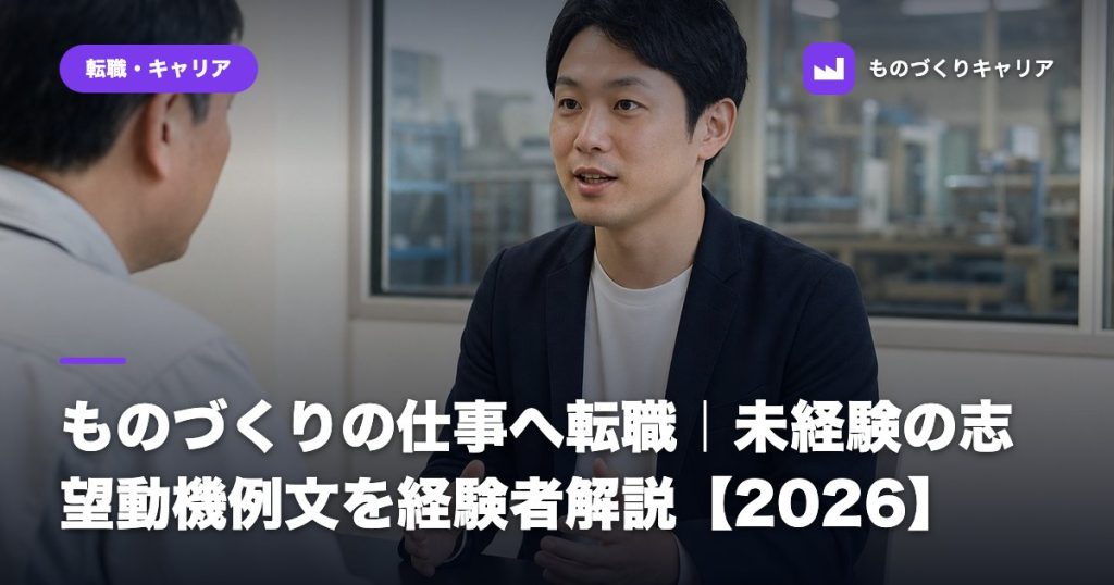 ものづくりの仕事へ転職｜未経験の志望動機例文を経験者解説【2026】