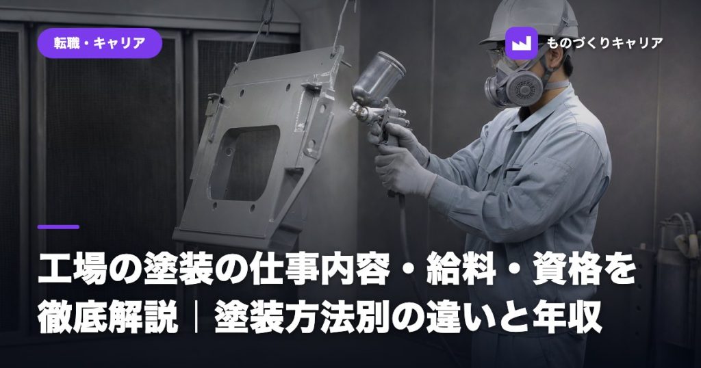 工場の塗装の仕事内容・給料・資格を徹底解説｜塗装方法別の違いと年収