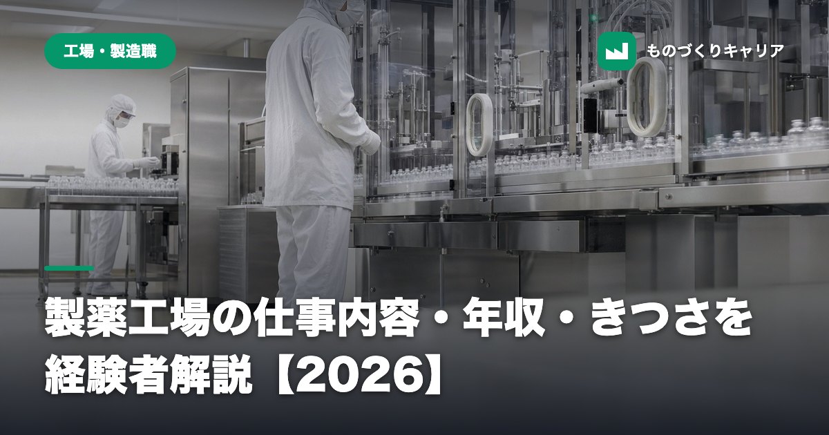 製薬工場の仕事内容・年収・きつさを経験者解説【2026】