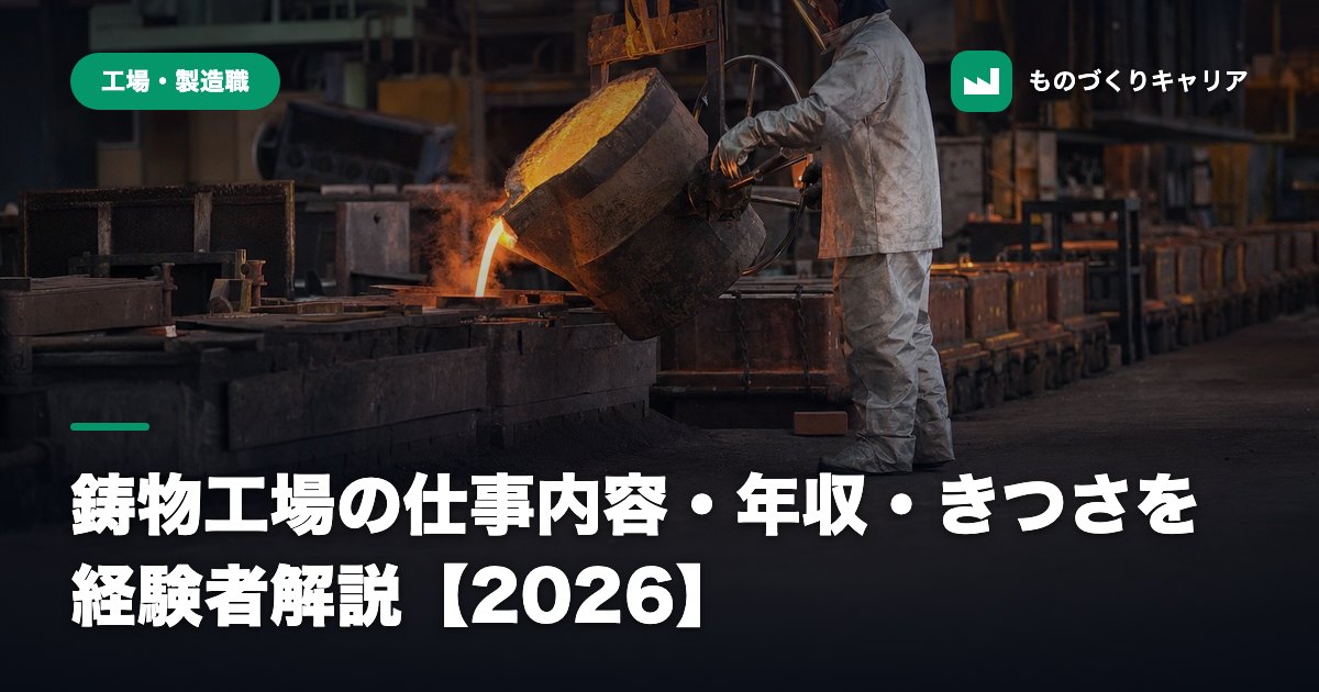 鋳物工場の仕事内容・年収・きつさを経験者解説【2026】