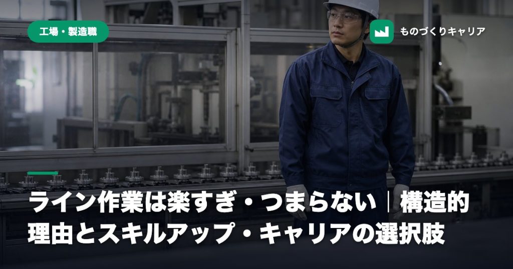 ライン作業は楽すぎ・つまらない｜構造的理由とスキルアップ・キャリアの選択肢