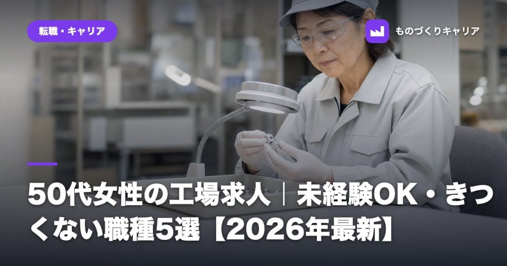 50代女性の工場求人｜未経験OK・きつくない職種5選【2026年最新】