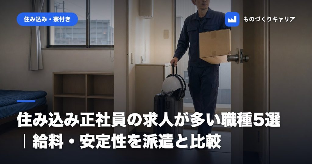 住み込み正社員の求人が多い職種5選｜給料・安定性を派遣と比較