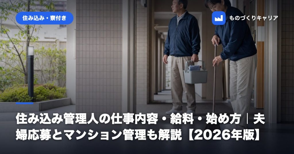 住み込み管理人の仕事内容・給料・始め方｜夫婦応募とマンション管理も解説【2026年版】