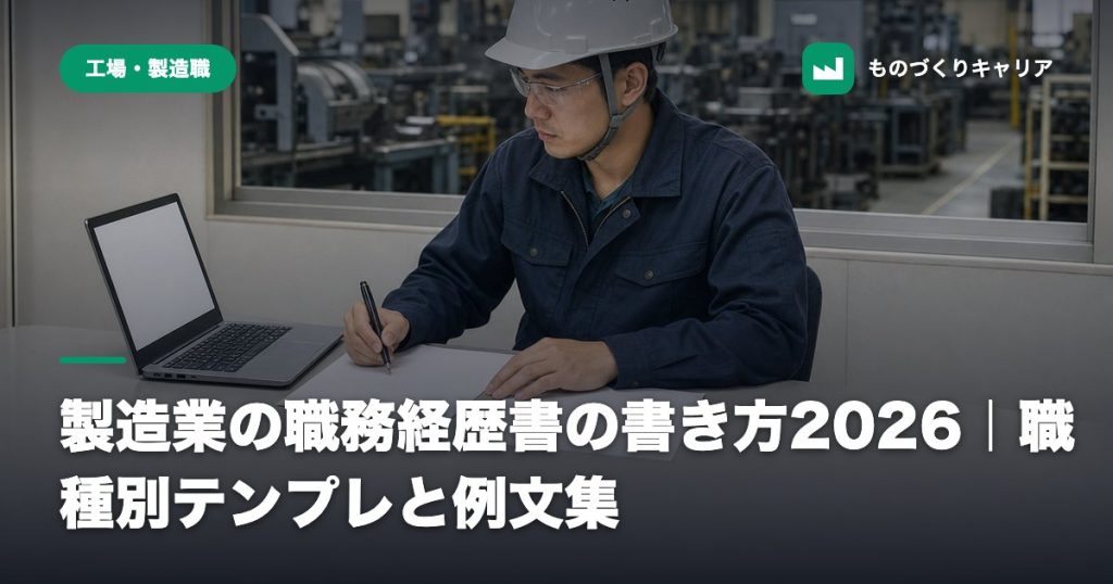 製造業の職務経歴書の書き方2026｜職種別テンプレと例文集