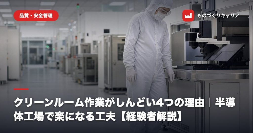 クリーンルーム作業がしんどい4つの理由｜半導体工場で楽になる工夫【経験者解説】
