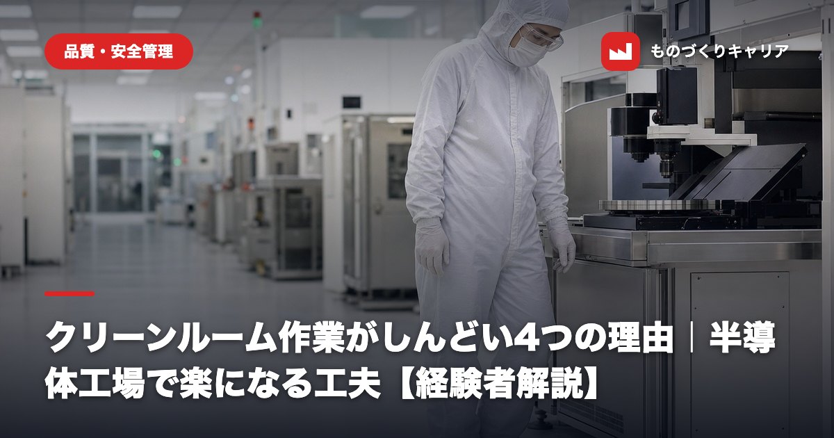 クリーンルーム作業がしんどい4つの理由｜半導体工場で楽になる工夫【経験者解説】