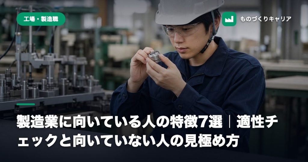製造業に向いている人の特徴7選｜適性チェックと向いていない人の見極め方