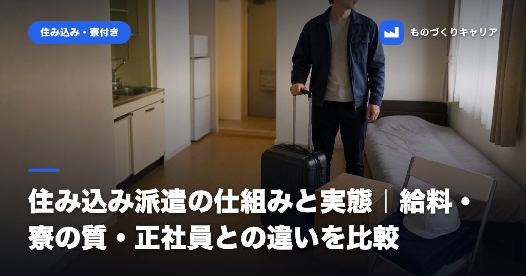 住み込み派遣の仕組みと実態｜給料・寮の質・正社員との違いを比較