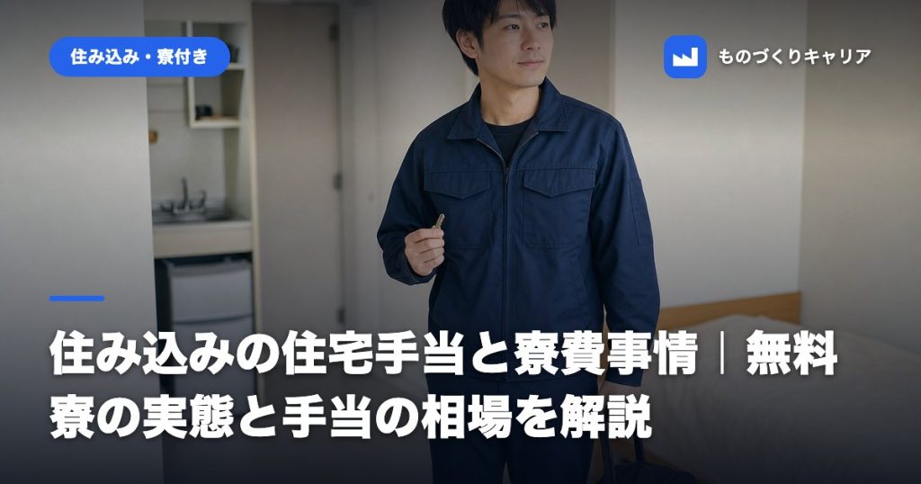 住み込みの住宅手当と寮費事情｜無料寮の実態と手当の相場を解説