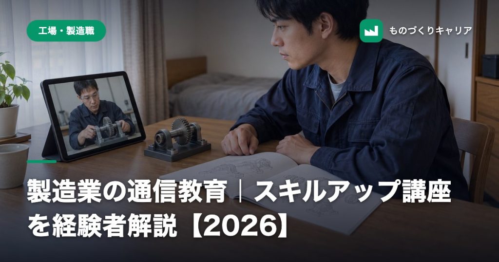 製造業の通信教育｜スキルアップ講座を経験者解説【2026】