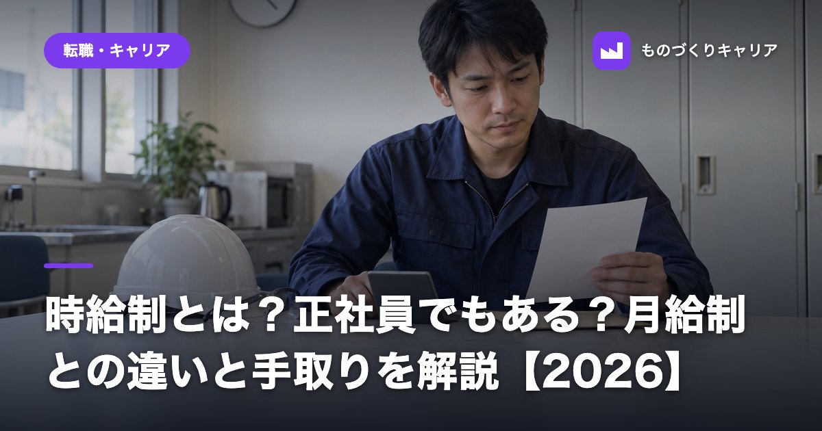 時給制とは?正社員でもある?月給制との違いと手取りを解説【2026】