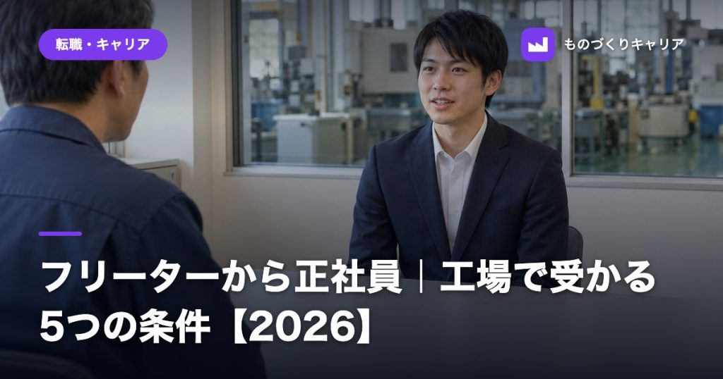 フリーターから正社員｜工場で受かる5つの条件【2026】