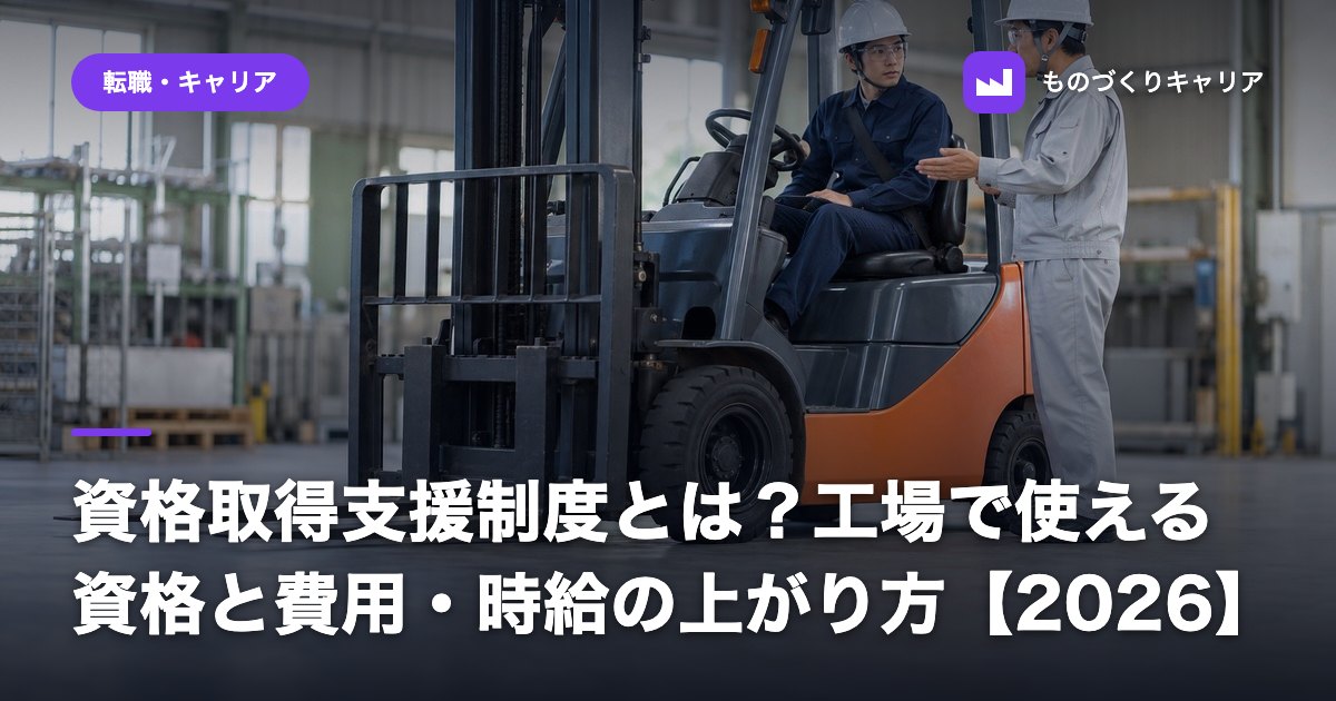 資格取得支援制度とは?工場で使える資格と費用・時給の上がり方【2026】